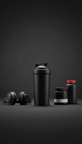 Shaker botella mate-negro para proteína