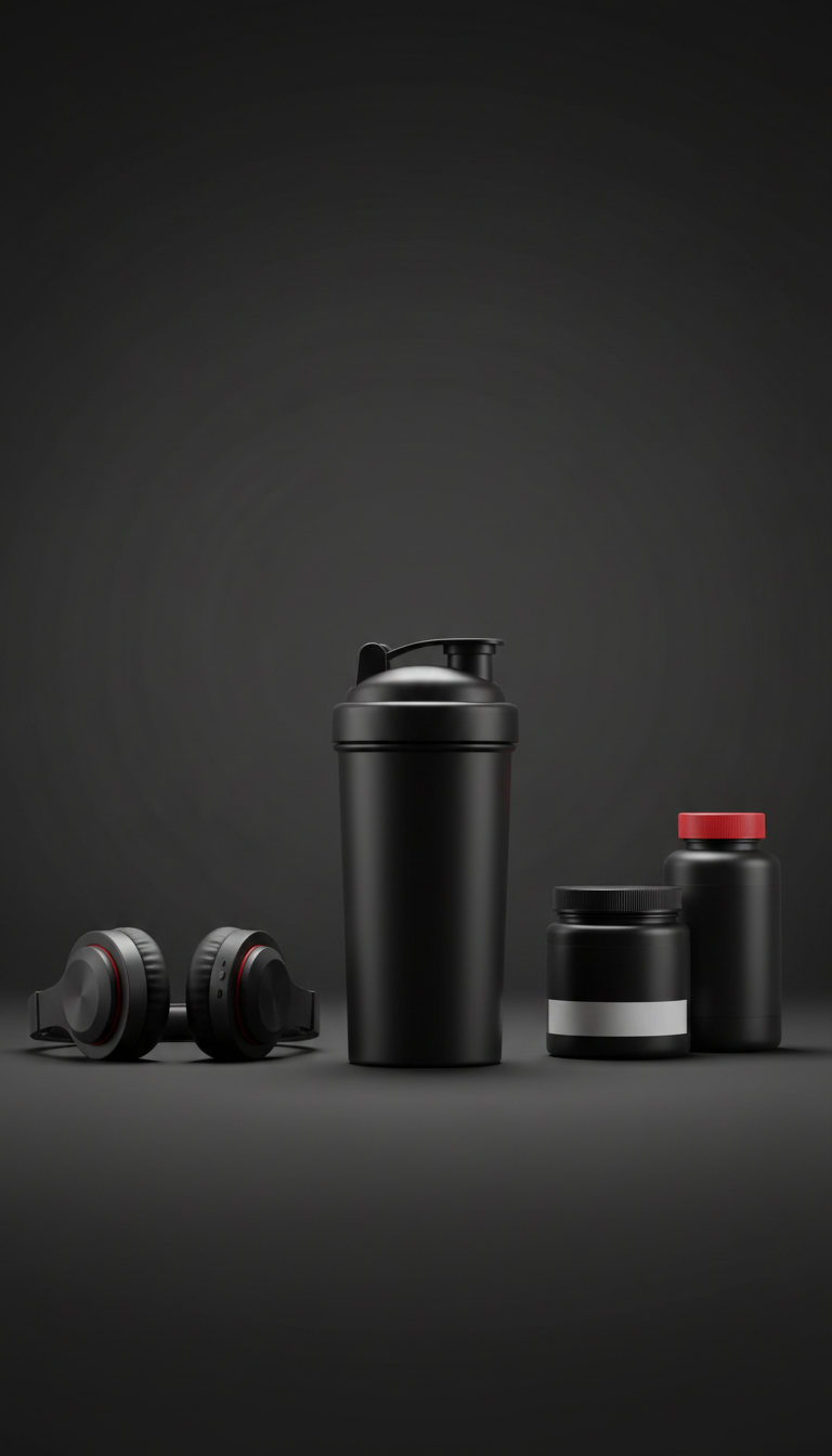 Shaker botella mate-negro para proteína